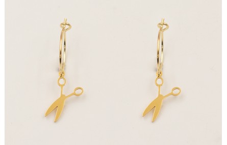 Pendientes de acero inoxidable aro y colgante tije