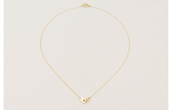 Solitario cadena eslabón pequeño con colgante espo