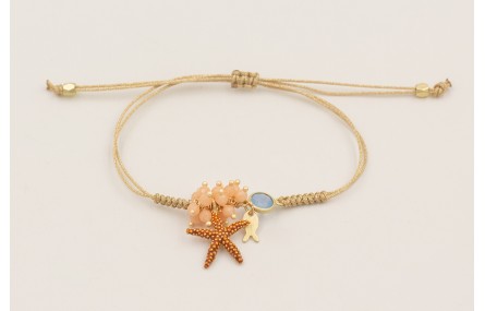 Pulsera hilo dorado con nudo serpiente, burruño fa