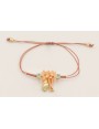 Pulsera hilo macramé oro rosa con nudo serpiente, 