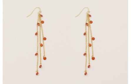 Pendientes gancho sencillo con fleco de cadena dis