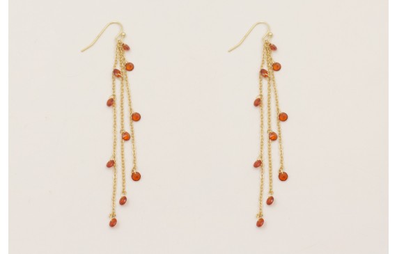 Pendientes gancho sencillo con fleco de cadena dis