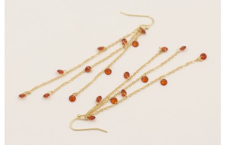 Pendientes gancho sencillo con fleco de cadena dis