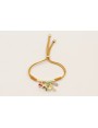 Pulsera cordón con hilo dorado color mostaza con n