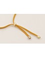 Pulsera cordón con hilo dorado color mostaza con n