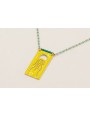 Collar cadena miyuki amarillo con rectangulo calad