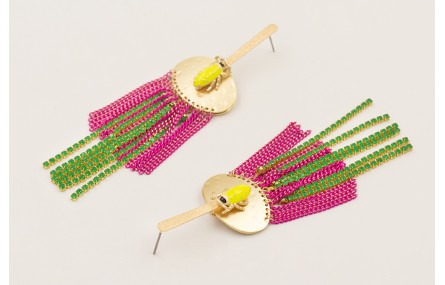 Pendientes lámina satinada con escarabajo lima, fl