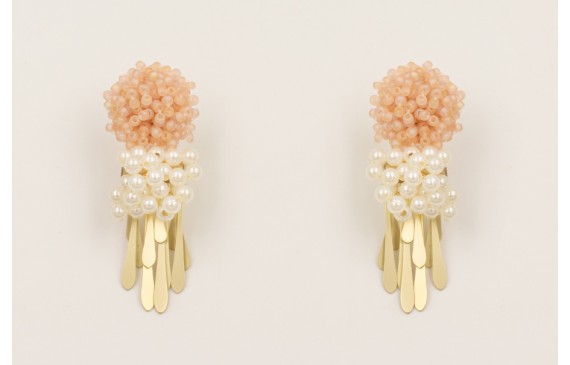 Pendientes perno disco abalorio engarzado color ar