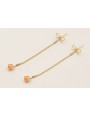 Pendientes lazada con cadena de strass mini crista