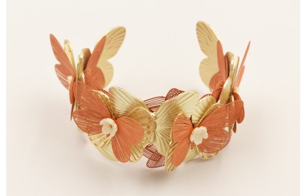 Brazalete mariposas con alas mariposa doradas mate