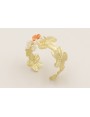 Brazalete flores dorado amte con rama de perlas y 