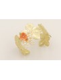 Brazalete flores dorado amte con rama de perlas y 