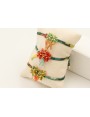 Pulsera liberti flores tonos verdes con burruño mi