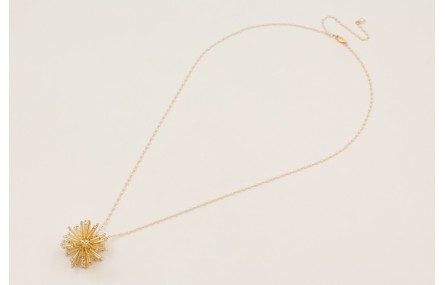 Collar cadena micro perla con bola estrella de aba