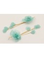 Pendientes lámina satinada con flores moldeables t