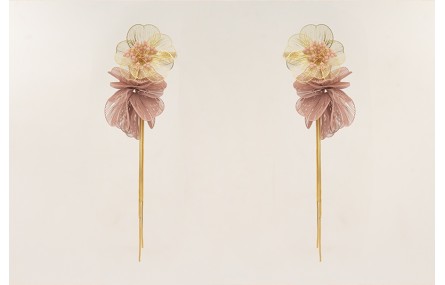 Pendientes flor 6 pétalos moldeables dorado mate c