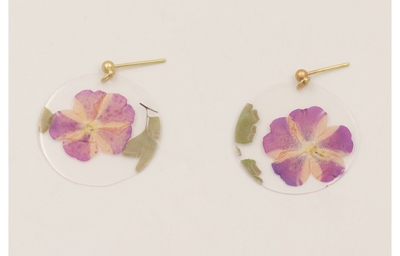 Pendientes bolita dorada mate y lentejuela disco c