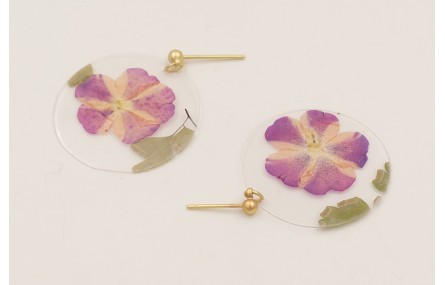 Pendientes bolita dorada mate y lentejuela disco c