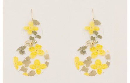 Pendientes gancho, lentejuelas ovalada y disco gra