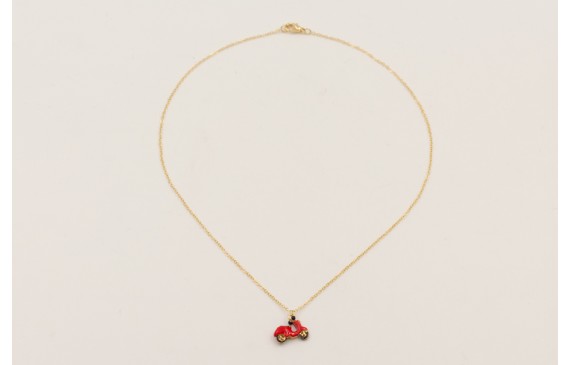 Solitario cadena eslabón pequeño dorado con colgan