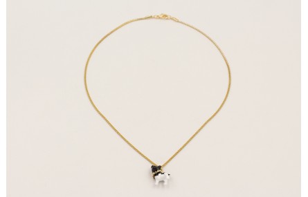 Solitario cadena strass cristal con colgante perro