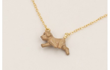 Solitario cadena eslabón pequeño dorado con colgan