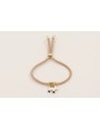 Pulsera cordón hilo dorado color beige con colgant