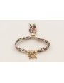 Pulsera lazo liberty tonos marrones con discoa dor