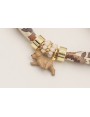 Pulsera lazo liberty tonos marrones con discoa dor