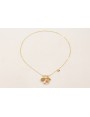 Collar cadena listones dorado mate con colgante ho