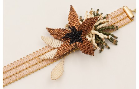 Pulsera cadena de strass rectangular rosa con cent