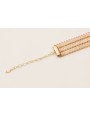 Pulsera cadena de strass rectangular rosa con cent