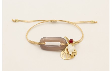 Pulsera hilo dorado con nudo serpiente centro esla