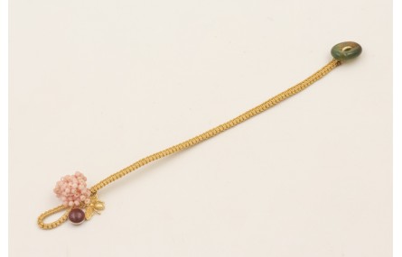 Pulsera hilo dorado nudo macramé cierre eslabón ja