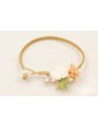 Pulsera nudo macramé hilo dorado con burruño facet