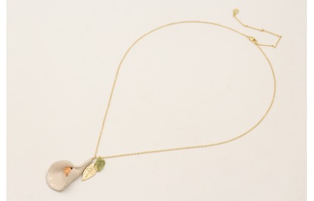 Collar cadena eslabón pequeño dorado mate con cala