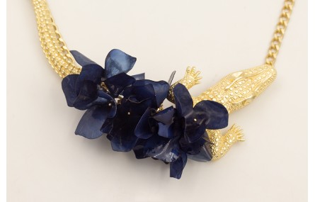 Collar cadena eslabón retorcido dorado mate, cocod