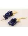 Pendientes cocodrilo con flores de lenejuelas azul