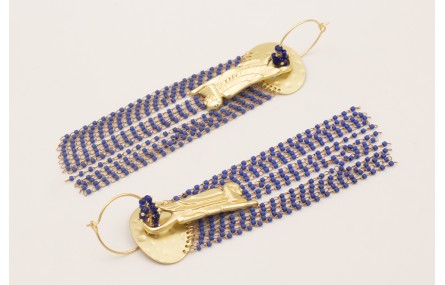 Pendientes chapa curvada martilleada dorada mate c