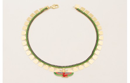 Collar cadena cuadrados dorados mate, cadenas stra