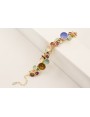 Pulsera cadena malla con semi bolas y colgantes fl