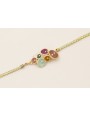 Pulsera cadena strass agua opal con pieza flores e