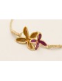 Pulsera flores esmlatadas mostaza y cardenal con h