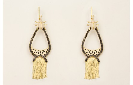 Pendientes colgante lagrima piel tigre, caden stra