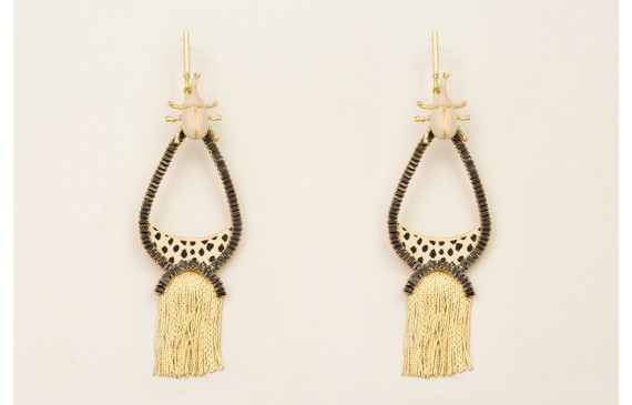 Pendientes colgante lagrima piel tigre, caden stra