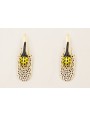 Pendientes escarabajo esmaltado negro, amarillo to