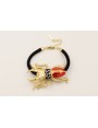 Pulsera cordón retorcido negro con escarabajo esma
