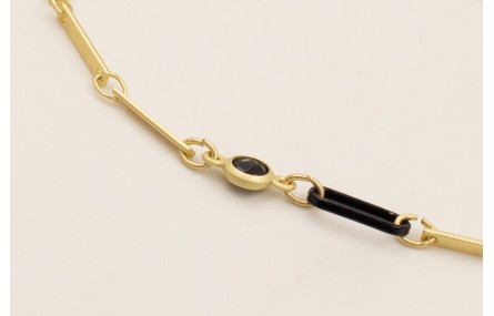 Pulsera cadena listones dorados mate, eslabón cade