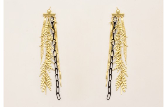 Pendientes con 4 anillas colgantes fleco distntas 