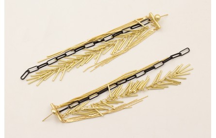 Pendientes con 4 anillas colgantes fleco distntas 